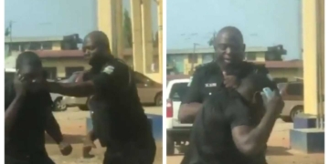 Police officer arrested for assaulting a ports worker who was picking up a friend in Lagos