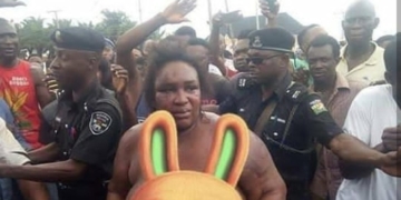 Female robber and accomplices stripped and disgraced after robbing along Benin-Auchi road