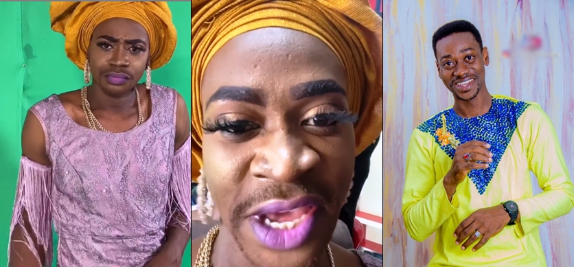 Lateef Adedimeji stirs reactions as he transforms into a stunning woman in a new video