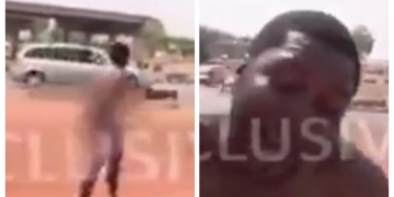 Coronavirus: Taxi driver strips naked after his vehicle was impounded by security operatives in Abuja (VIDEO)