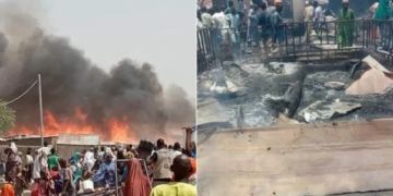 14 Dead, many Injured, 1250 houses destroyed as fire guts IDPs Camp in Borno state