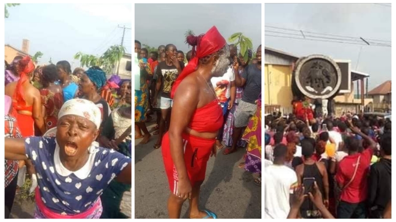 PHOTOS: Delta women stage protest over two weeks lockdown extension in the state