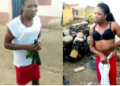 Video footage shows moment Nigerian man who works as female house-help was caught and stripped naked