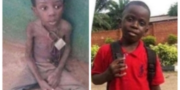 Photo of 9-year-old Ogun boy who was chained and left to die emerges months after Governor's wife adopted him