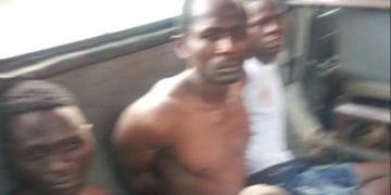 PHOTO: Three men arrested after breaking into shops and looting at the Alaba International market