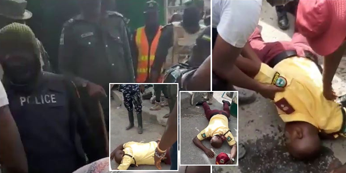 VIDEO: Military men allegedly beat Lastma official to a pulp in Lagos