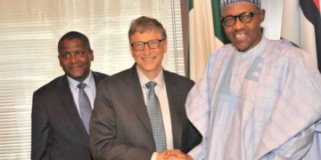 Aliko Dangote, Bill Gate, President Muhammadu Buhari