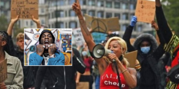 Black Lives Matter: Protesters cool off with Burna Boy’s ‘Ye’ during rallies in UK, Germany (Video)