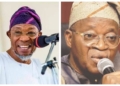 L-R Ex-Governor of Osun State and Minister of Interior, Rauf AREGBESOLA, the Governor of Osun State, Gboyega OYETOLA