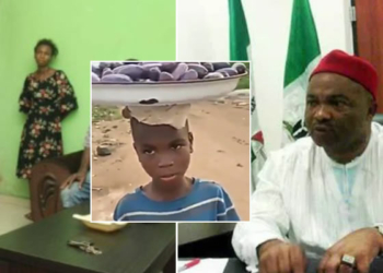 VIDEO: Imo Governor, Uzodinma adopts 9-year-old hawker whose video went viral