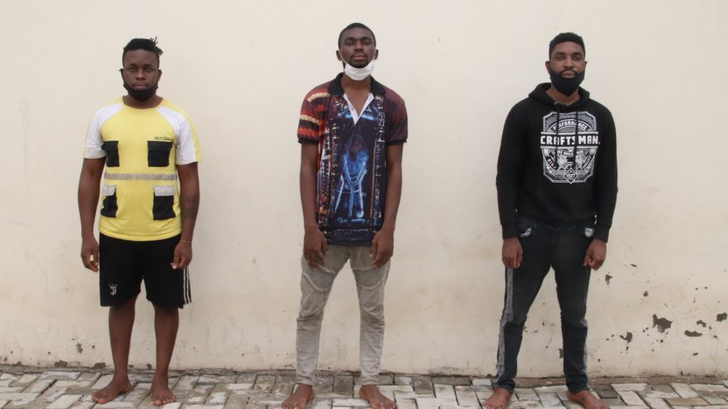 Three siblings paraded by police for running a fake NGO and impersonating the force spokesperson, Frank Mba