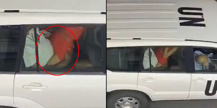 UN reacts video of couple having sex in its official car