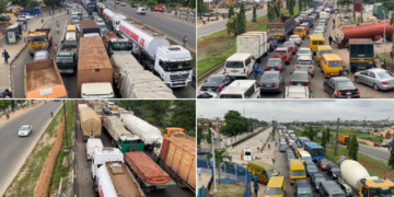 Major traffic congestion in Lagos as trucks and fuel tanker crash on Kara Bridge