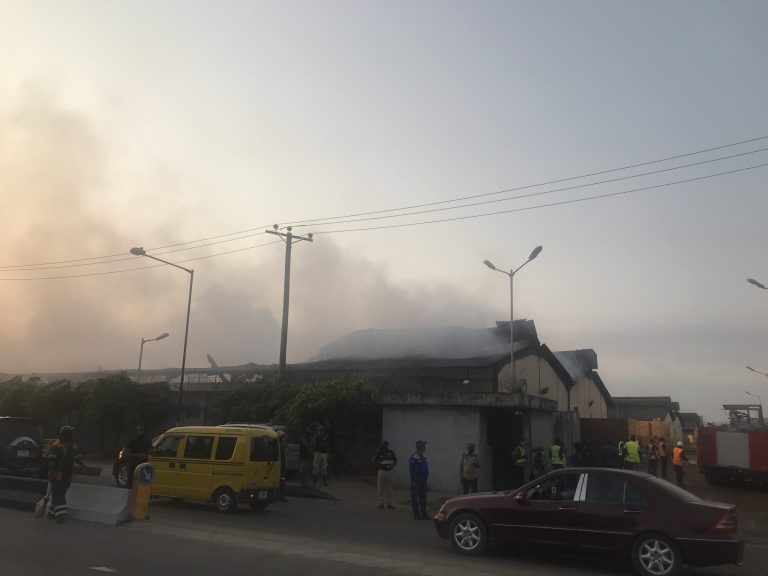 Guinness warehouse gutted by fire in Lagos