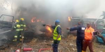 BREAKING: Fire guts 10 cars, trailer in LASTMA’s office