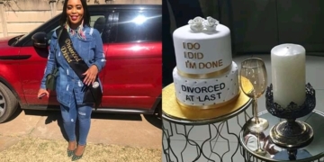 South African lady throws party to celebrate her divorce with customized cake (Photos)