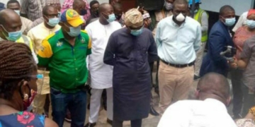 Sanwo-Olu visits site of helicopter crash at Opebi, orders integrity test on buildings