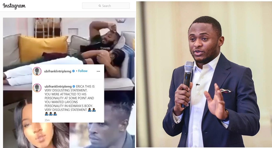 Ubi Franklin berates Erica for making a ”very disgusting statement” about Laycon (Video)