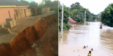 PHOTO: Several families trapped as landslide surrounds buildings in Owerri after heavy downpour