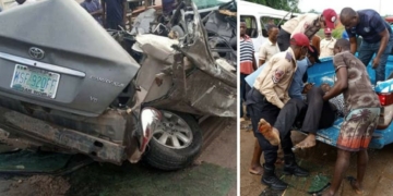 One dead, another injured as truck crushes car in Lagos