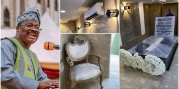 Nigerians react to video of late Senator Ajimobi’s fully furnished and air-conditioned burial ground