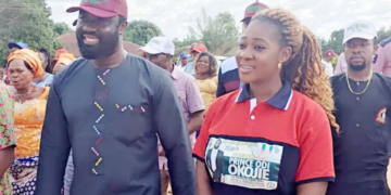 Edo election: Mercy Johnson’s husband declares support for Ize-Iyamu