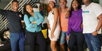 Omotola Jalade-Ekeinde and her family celebrate as her eldest child returns home after completing her Masters Degree (photos)