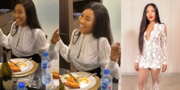 Nigerians drag Erica for not wearing a bra during her visit in Dele Momodu’s house (Video)