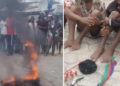 Two teen armed robbers set ablaze, one other at large after a failed robbery in Calabar