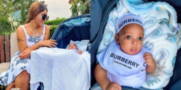 Photos: Billionaire's wife, Regina Daniels celebrates her son at 3 months