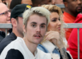 HOLLYWOOD, CALIFORNIA - JANUARY 23: Justin Bieber (L) and Tori Kelly (R) attend an event honoring Sir Lucian Grainge with a star on the Hollywood Walk of Fame on January 23, 2020 in Hollywood, California. (Photo by David Livingston/Getty Images)