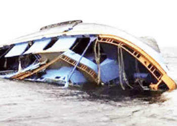 A capsized boat